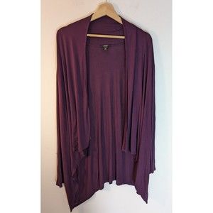Midnight Women Open Front Cardigan Sweater Top Size XXL Burgundy